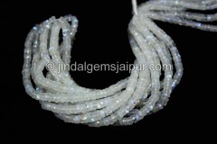 White Rainbow Faceted Tyre Beads